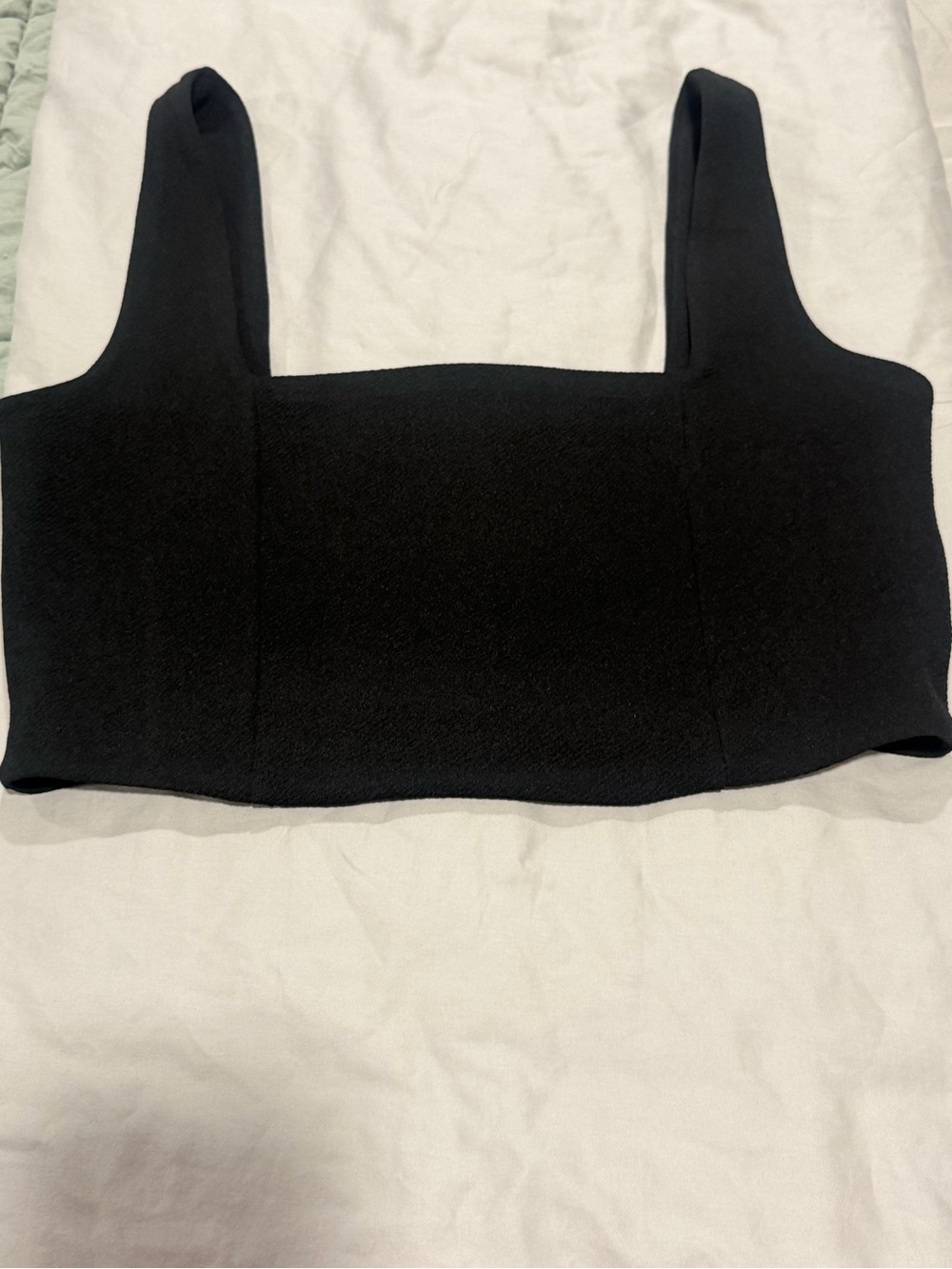 Bar III Black Square-Neck Crop Top with Wide Straps